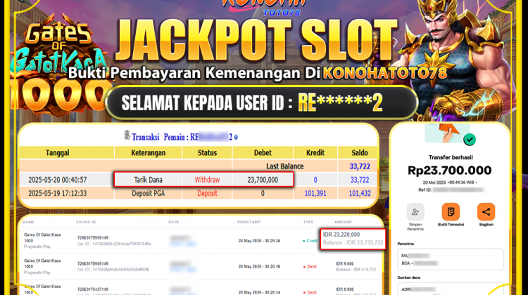 Bukti Valid! JP Gates Of Gatot Kaca 1000 Cair Cepat di KONOHATOTO78 - jackpotmanis