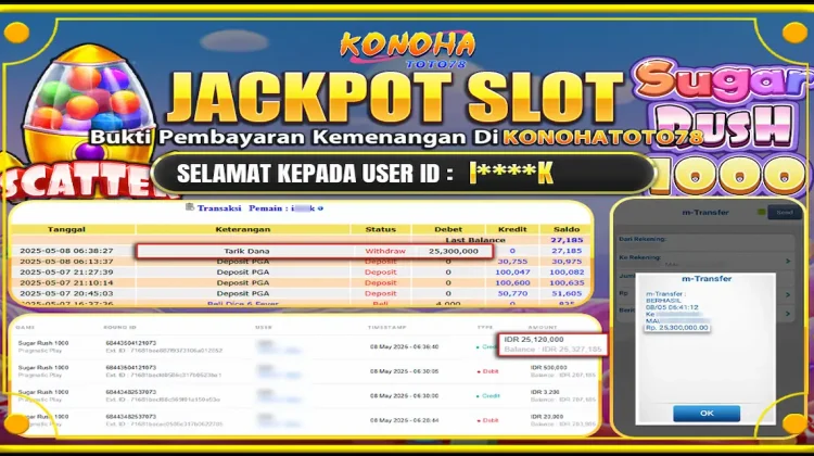 Sugar Rush 1000 Jackpot 25jt di KONOHATOTO78