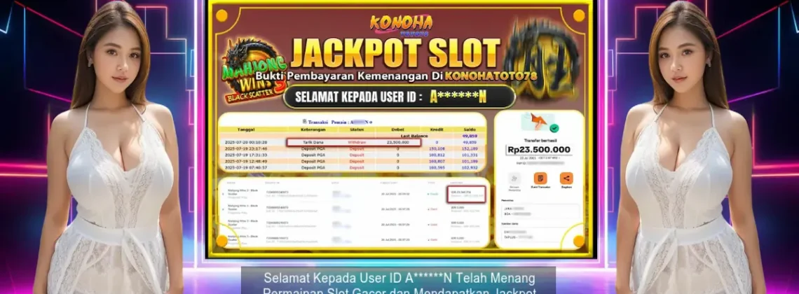 Jackpot Mahjong Wins 3 di Konohatoto78 Terbukti Bayar
